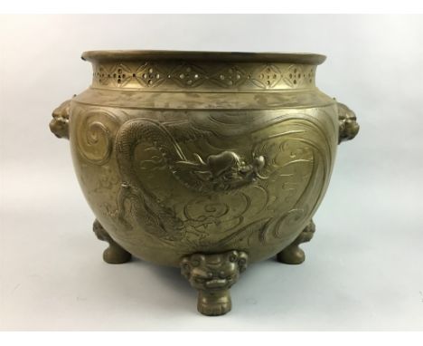 EARLY TO MID 20TH CENTURY CHINESE BRASS PLANTER
