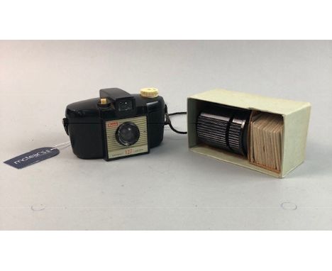 KODAK 'BROWNIE' 127 CAMERA, along with another vintage camera and a stereoscope with slides