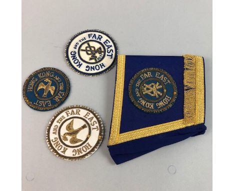 HONG KONG AND THE FAR EAST FREE MASONS SASH, along with medals, etc