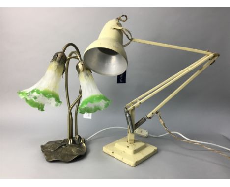 VINTAGE ANGLEPOISE LAMP, along with a Tiffany style table lamp (2)