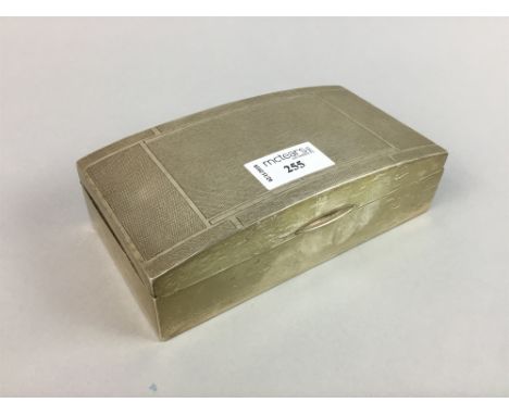 ART DECO SILVER CIGARETTE BOX, maker Sanders &amp; Mackenzie, Birmingham 1936, of rectangular form with engine turned cover o