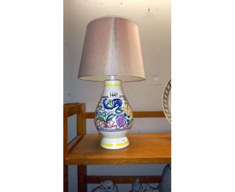 A Poole pottery lamp base needs wiring