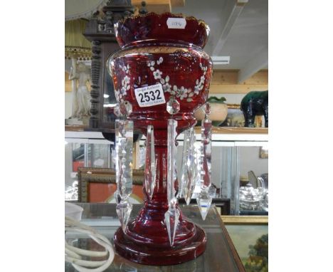 A good quality ruby glass lustre, COLLECT ONLY.
