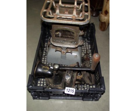 Vintage Spong coffee grinder and bean slicer and a beat rice no 33 paraffin heater COLLECT ONLY