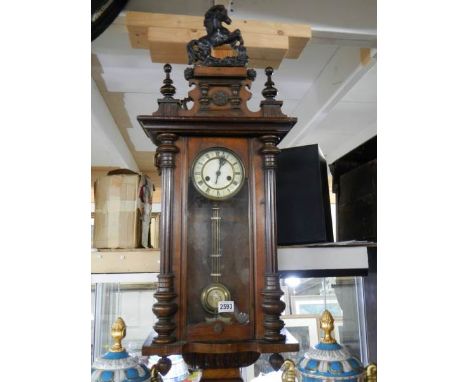 A Victorian mahogany wall clock, COLLECT ONLY.