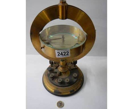 A laboratory brass tangent galvanometer, made by Becker &amp; Co., of Hatton Wall, London, made between 1912 &amp; 1920.