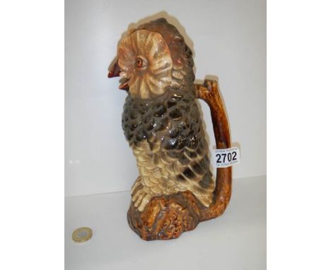 A 20th century ceramic owl jug.