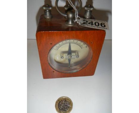 A Differential galvanometer mounted in a wooden case - portable, circa 1920's.