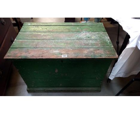 A Victorian pine tool chest with inner drawers &amp; contents, 83cm x 51cm x 57cm high, COLLECT ONLY