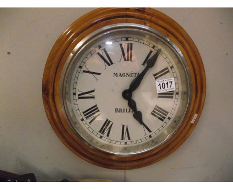 A Magnetta French Brillie pulse sync wall clock for use with GPO type master clock 1940's COLLECT ONLYDial 23.5cm.Total diame