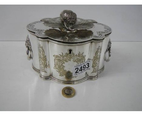 A good quality silver plate tea caddy.