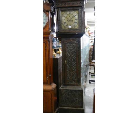 A good carved oak eight day long case clock, in working order. COLLECT ONLY.