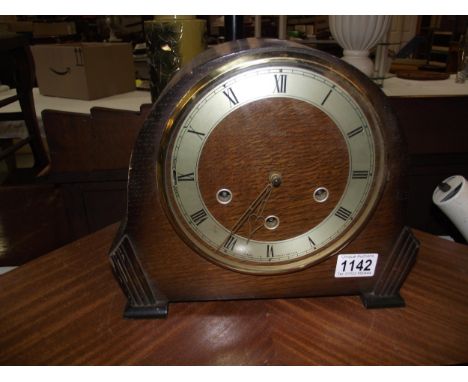 A 1930's oak Westminster chime mantle clock