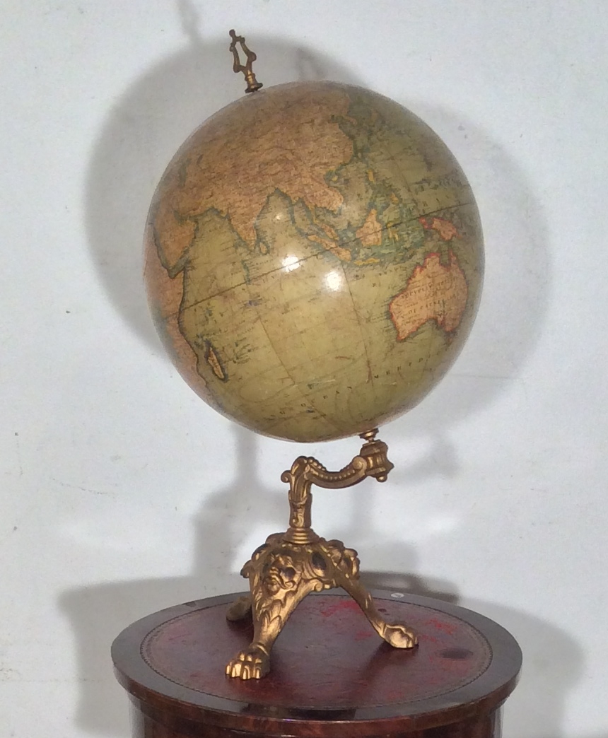 Mappemonde Globe Terrestre Par J Lebegue 30 Rue De Lille Paris Sur Pied Tripode Termine