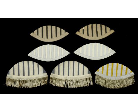 German Second World War Bandsmans Wings. 1 matched pair of Army Infantry bandsmans wings, white wool base with silver litzen,
