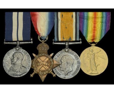 A Great War D.S.M. group of four awarded to Trawler Cook William Gladding, Royal Naval Reserve, H.M. Trawler The Banyers, for