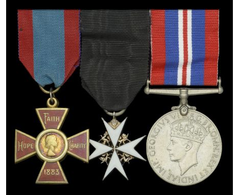 A scarce post-War R.R.C. group of three awarded to Principal Matron Miss Sheila R. P. Barton, Queen Alexandra’s Royal Naval N