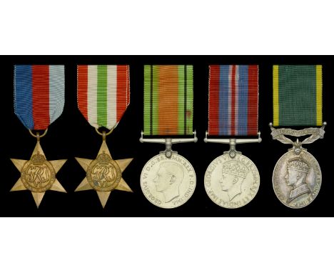 Five: Corporal A. C. Black, Lothians and Border Horse Yeomanry  1939-45 Star; Italy Star; Defence and War Medals 1939-45; Eff