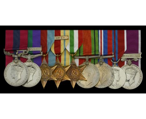 A good Second War 1943 ‘North Africa’ D.C.M. group of nine awarded to Warrant Officer Class II J. F. Lewis, Royal Electrical 