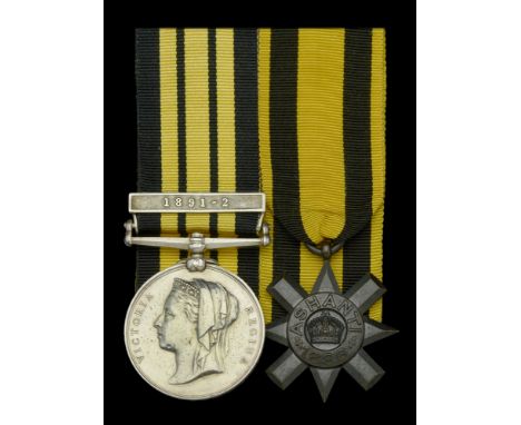 Pair: Private R. Forde, 2nd West India Regiment  East and West Africa 1887-1900, 1 clasp, 1891-2 (3658. Pte. R. Forde. 2/W.I.