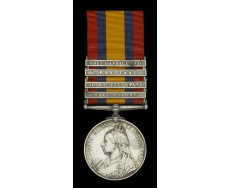Queen’s South Africa 1899-1902, 4 clasps, Cape Colony, Orange Free State, Transvaal, South Africa 1901 (5682. Pte. P. Delaney