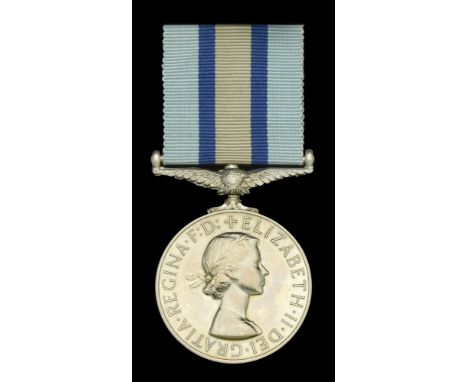 Royal Observer Corps Medal, E.II.R., 2nd issue (Observer H. Davies) with additional Long Service clasp, this loose, and both 