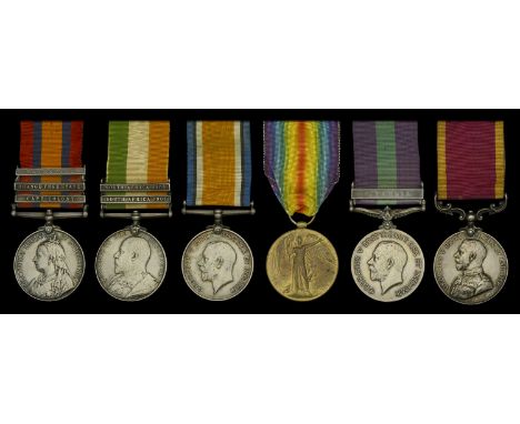 Six: Corporal J. Ford, Cheshire Regiment, later Sub Conductor, Indian Ordnance Department  Queen’s South Africa 1899-1902, 3 