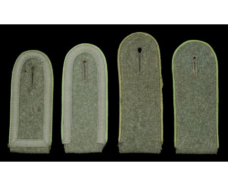 German Second World War Army Panzer Grenadier Shoulder Boards. 4 shoulder boards, all piped in light apple green for Panzer G