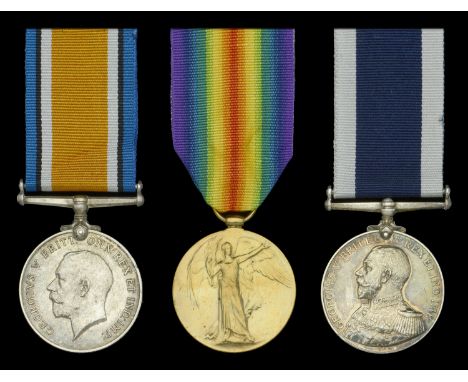 Three: Stoker First Class H. Hayne, Royal Navy  British War and Victory Medals (281120 H. Hayne, Sto. 1 R.N.); Royal Navy L.S