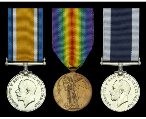 Three: Chief Engine Room Artificer First Class R. G. Poe, Royal Navy  British War Medal 1914-20 (M.14984 R. G. Poe. B. Art. R