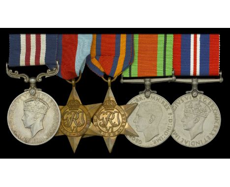 A Second War Burma 1945 ‘Immediate’ Stretcher Bearer’s M.M. group of five awarded to Private S. V. Skinner, 2nd Battalion, We