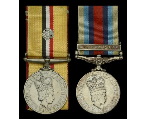 Pair: Kingsman G. F. Kenny, Duke of Lancaster’s Regiment  Iraq 2003-11, no clasp (25179449 Kgn G F Kenny Lancs) in named card