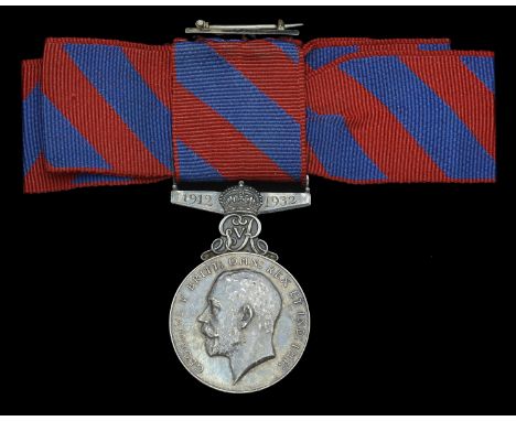 Royal Household Faithful Service Medal, G.V.R., suspension dated ‘1912-1932’ (Amelia Rawlings) mounted as worn on lady’s bow 