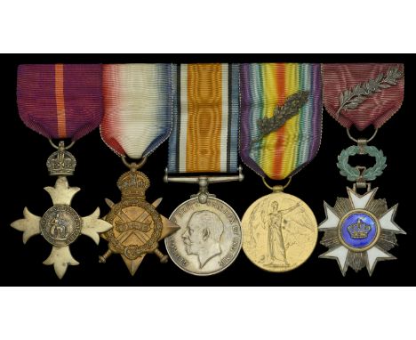 A rare Great War O.B.E. group of five awarded to Dental Surgeon Lieutenant H. J. Corin, Royal Naval Volunteer Reserve, later 