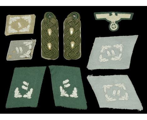 German Second World War Army Forestry Service Insignia. A very nice matched pair of slip-on shoulder boards for an Army Oberf