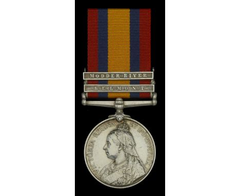 Queen’s South Africa 1899-1902, 2 clasps, Belmont, Modder River (282365, Sto: G. W. Keeler, H.M.S. Monarch.) engraved naming,