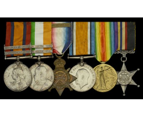 Six: Battery Sergeant-Major J. Gilbert, Royal Garrison Artillery   Queen’s South Africa 1899-1902, 2 clasps, Defence of Kimbe