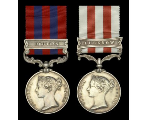 Pair: Captain G. P. Cumming, 44th Bengal Native Infantry, attached 10th Foot  Indian Mutiny 1857-59, 1 clasp, Lucknow (Ensn. 