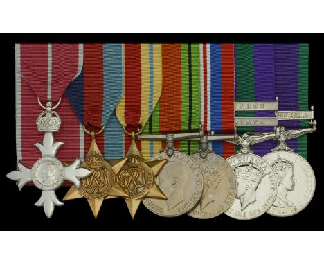 A post-war Military Division M.B.E. group of seven awarded to Warrant Officer Class I R. R. Calvert, Royal Electrical and Mec