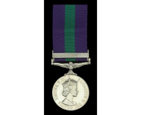 General Service 1918-62, 1 clasp, Malaya, E.II.R. (22798324 Cfn. D. F. Pipe. R.E.M.E.) in named card of issue, extremely fine