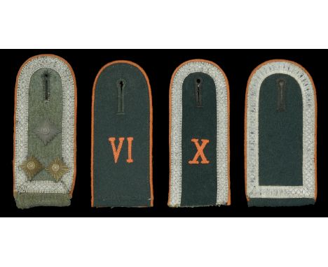 German Second World War Army Recruiting Office or Feldgendarmerie Shoulder Boards. 4 shoulder boards. A 6th Recruiting Distri