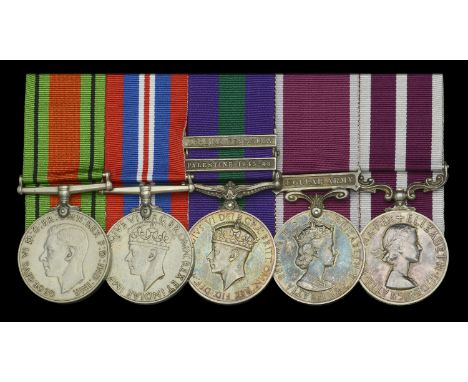 Five: Warrant Officer Class 2 B. Whiteley, Royal Electrical and Mechanical Engineers  Defence and War Medals 1939-45; General