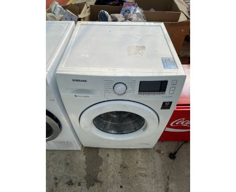 A WHITE SAMSUNG ECOBUBBLE WASHING MACHINE
