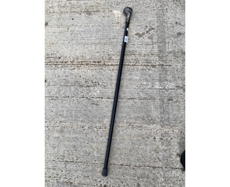 A WALKING STICK WITH A SKULL HANDLE