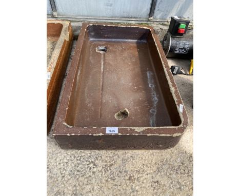 A DECORATIVE LOW SALT GLAZED TROUGH PLANTER