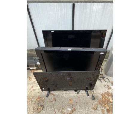 THREE VARIOUS TELEVISIONS TO INCLUDE A POLAROID ETC