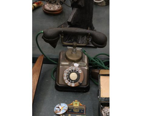 A HEAVY METAL VINTAGE TELEPHONE, C ROBERTS OF BILLINGE