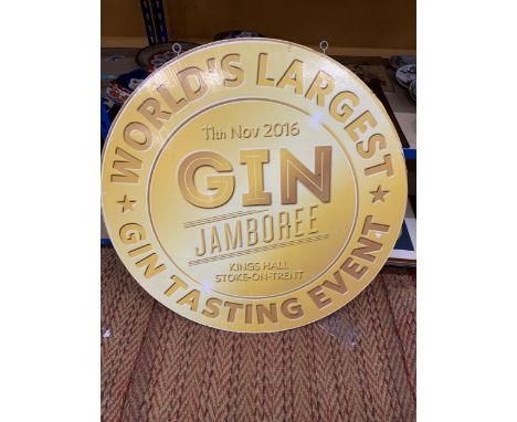 A GIN SIGN "WORLD'S LARGEST GIN TASTING EVENT"