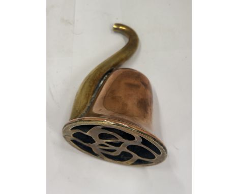 A LATE 19TH CENTURY RARE COPPER AND BRASS EAR TRUMPET
