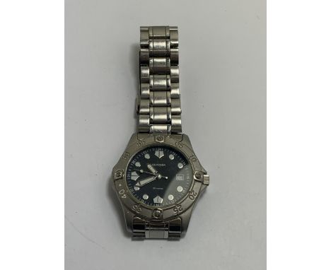 A GENTS SEKONDA QUARTZ CHRONOGRAPH WRIST WATCH SEEN WORKING BUT NO WARRANTY GIVEN